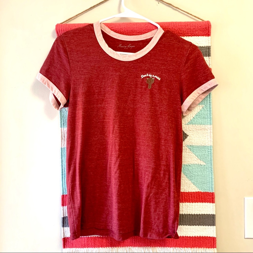 Marine Layer Don’t Be a Prick Red Shirt SZ S